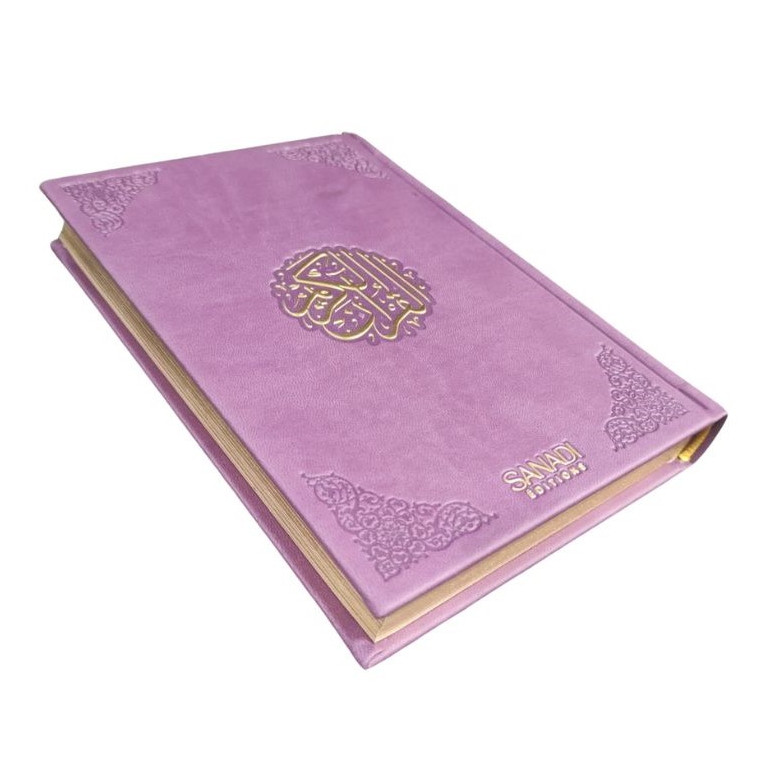 Coran Bilingue de Luxe Fr/Ar avec QR Code - Éditions Sanadi - Lila en 3 Tailles
