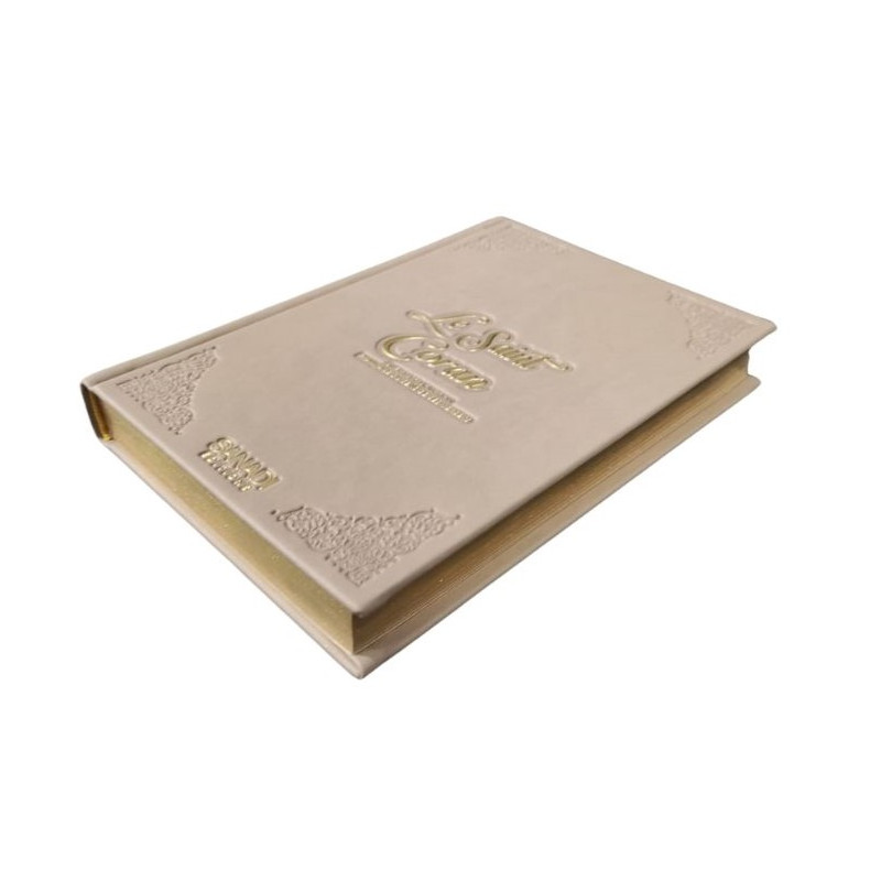 Coran Bilingue de Luxe Fr/Ar avec QR Code - Éditions Sanadi - Taupe en 3 Tailles