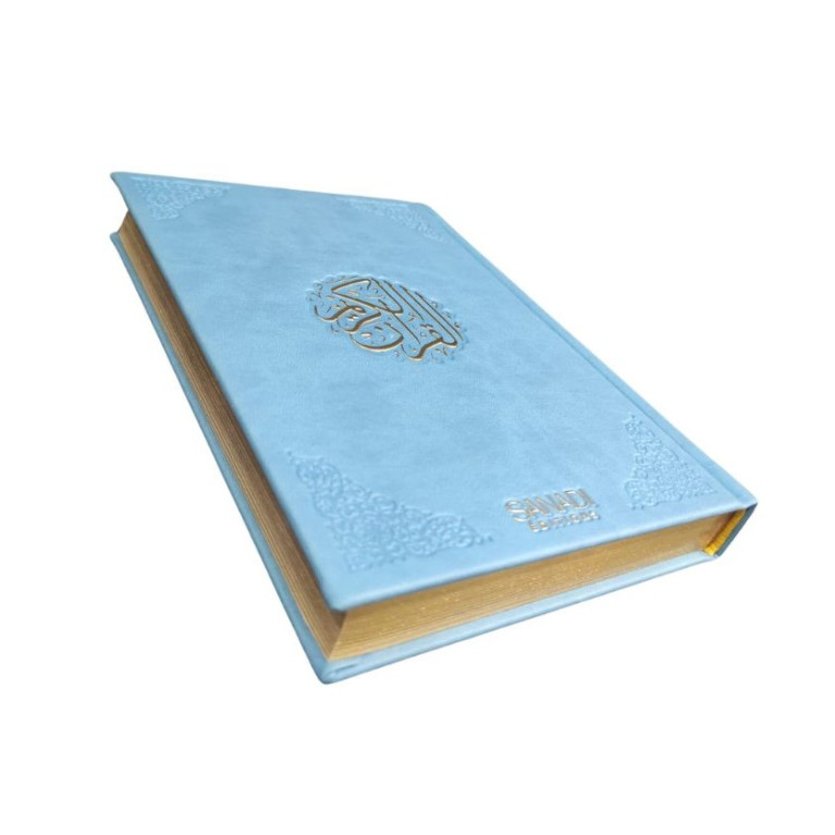 Coran Bilingue de Luxe Fr/Ar avec QR Code - Éditions Sanadi - Bleu Ciel en 3 Tailles