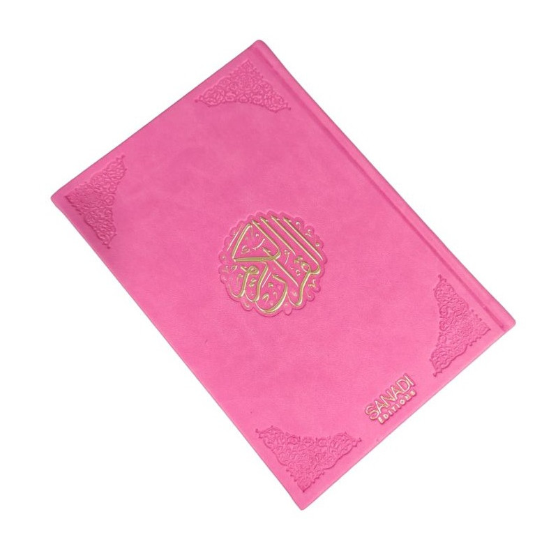Coran Bilingue de Luxe Fr/Ar avec QR Code - Éditions Sanadi - Rose Vif en 3 Tailles
