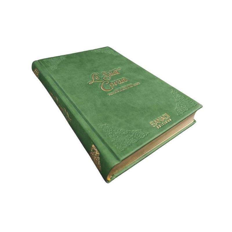 Coran Bilingue de Luxe Fr/Ar avec QR Code - Éditions Sanadi - Vert en 3 Tailles