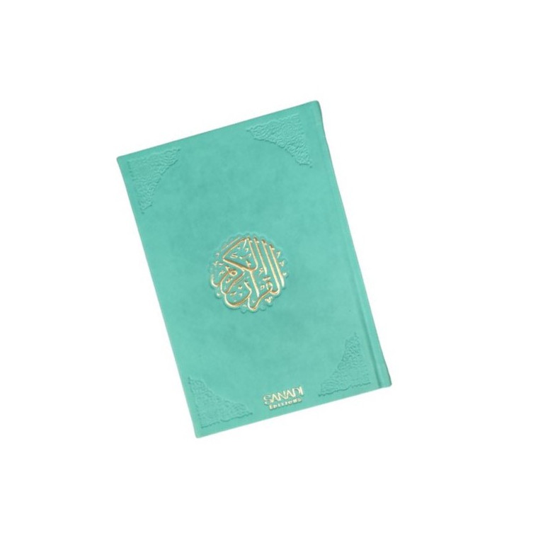 Coran Bilingue de Luxe Fr/Ar avec QR Code - Éditions Sanadi - Turquoise en 3 Tailles
