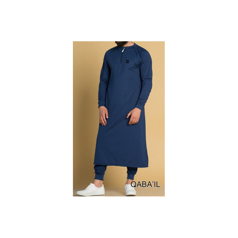 Ensemble Qamis Long et Saroual - Indigo - Qaba'il : Longline 