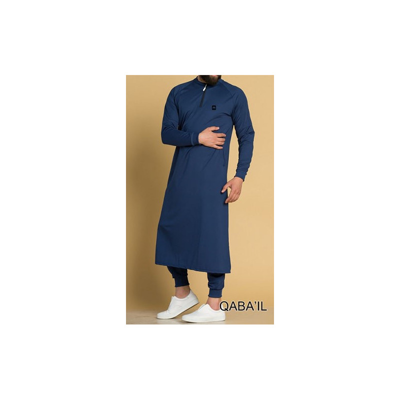 Ensemble Qamis Long et Saroual - Indigo - Qaba'il : Longline 