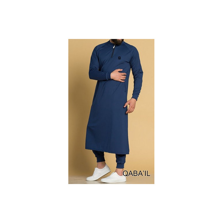 Ensemble Qamis Long et Saroual - Indigo - Qaba'il : Longline 