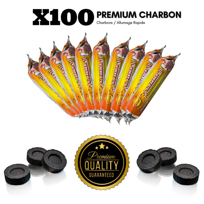 1 Boîte de 100 Charbons Brûleurs Premium - Excellence Venue de Dubai U.A.E. - Al Fakher