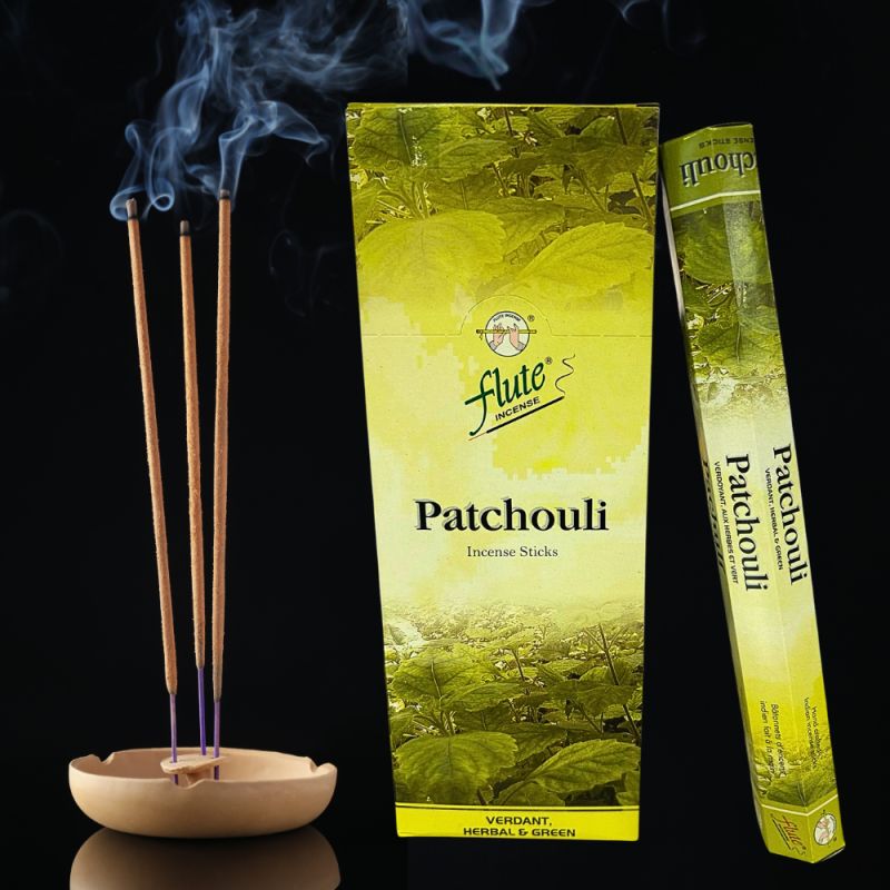 Éveillez Vos Sens : 20 Bâtonnets d'Encens Patchouli d'Inde Faits à la Main pour Atmosphère Relaxante - Encens Certifié Zéro Carb