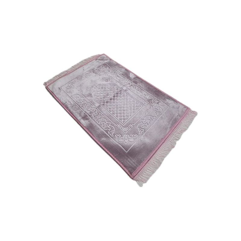 Grand Tapis de Prière - Rose - Molletonné, Épais et Très Doux - Confortable et Anti-Dérapant - 80 x 120 cm