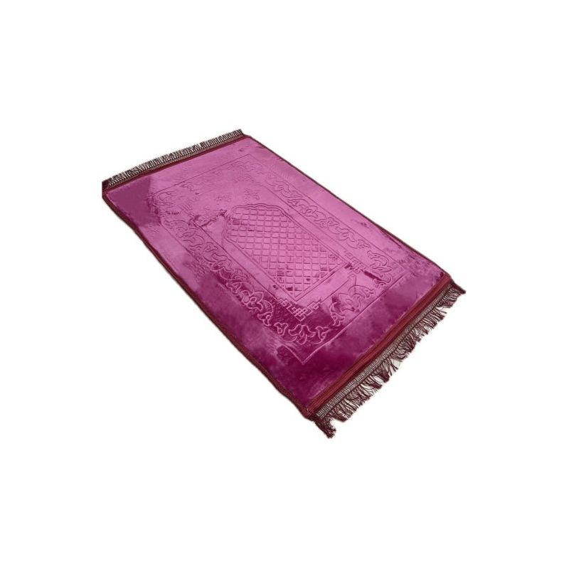 Grand Tapis de Prière - Fushia - Molletonné, Épais et Très Doux - Confortable et Anti-Dérapant - 80 x 120 cm