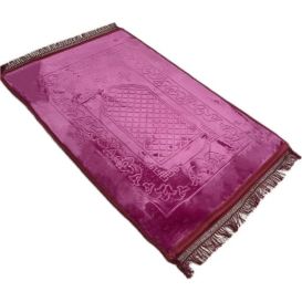 Grand Tapis de Prière - Fushia - Molletonné, Épais et Très Doux - Confortable et Anti-Dérapant - 80 x 120 cm