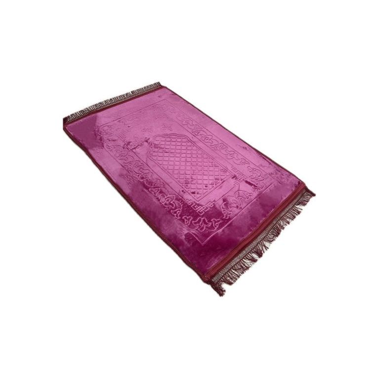 Grand Tapis de Prière - Fushia - Molletonné, Épais et Très Doux - Confortable et Anti-Dérapant - 80 x 120 cm