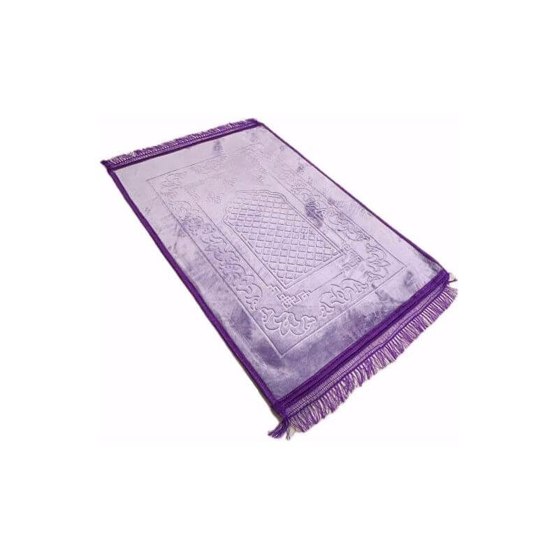 Grand Tapis de Prière - Violet - Molletonné, Épais et Très Doux - Confortable et Anti-Dérapant - 80 x 120 cm