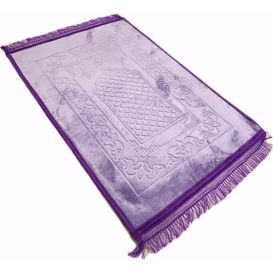 Grand Tapis de Prière - Violet - Molletonné, Épais et Très Doux - Confortable et Anti-Dérapant - 80 x 120 cm