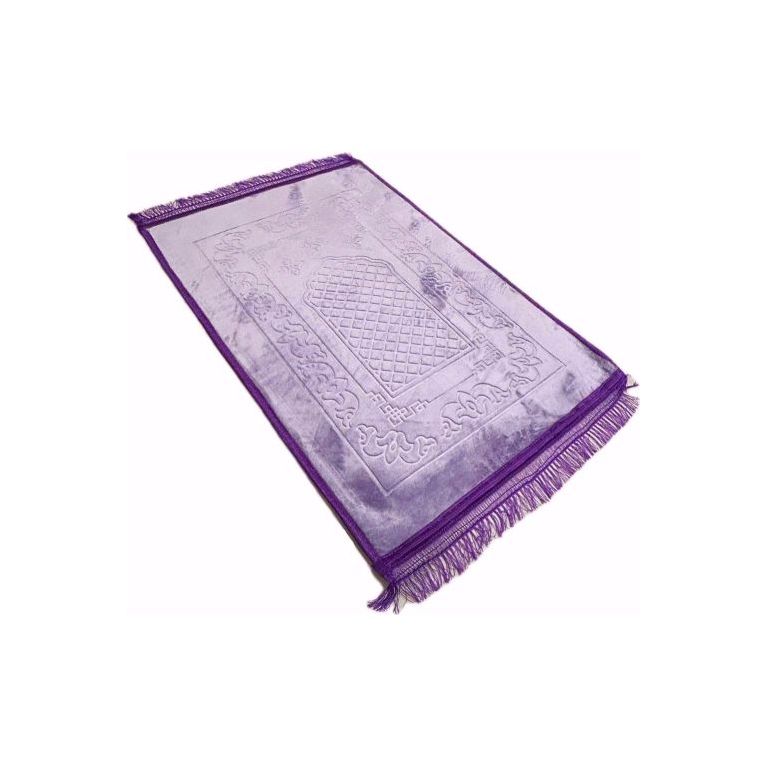 Grand Tapis de Prière - Violet - Molletonné, Épais et Très Doux - Confortable et Anti-Dérapant - 80 x 120 cm