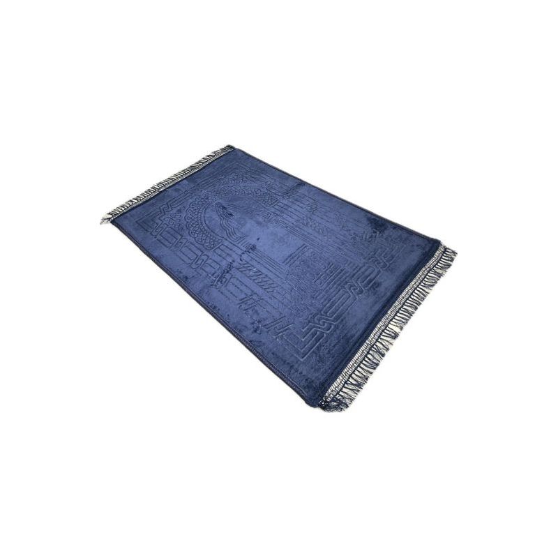 Grand Tapis de Prière - Bleu - Molletonné, Épais et Très Doux - Confortable et Anti-Dérapant - 80 x 120 cm