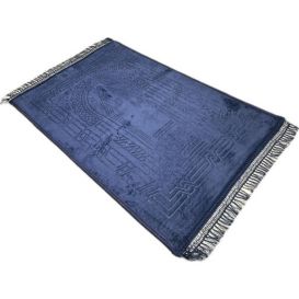 Grand Tapis de Prière - Bleu - Molletonné, Épais et Très Doux - Confortable et Anti-Dérapant - 80 x 120 cm