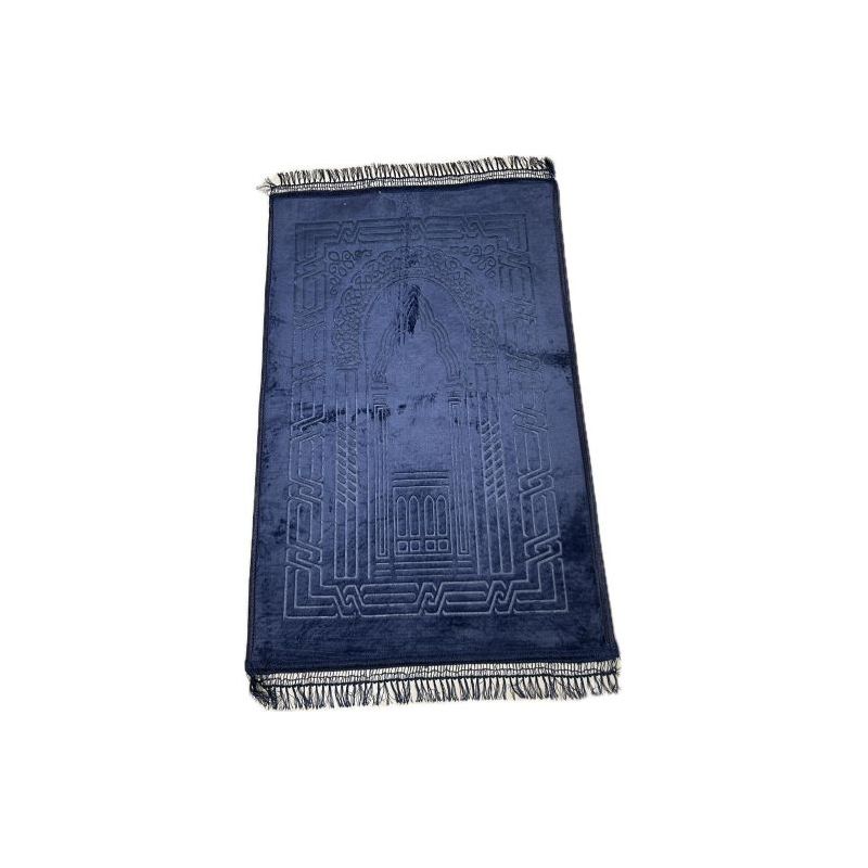 Grand Tapis de Prière - Bleu - Molletonné, Épais et Très Doux - Confortable et Anti-Dérapant - 80 x 120 cm