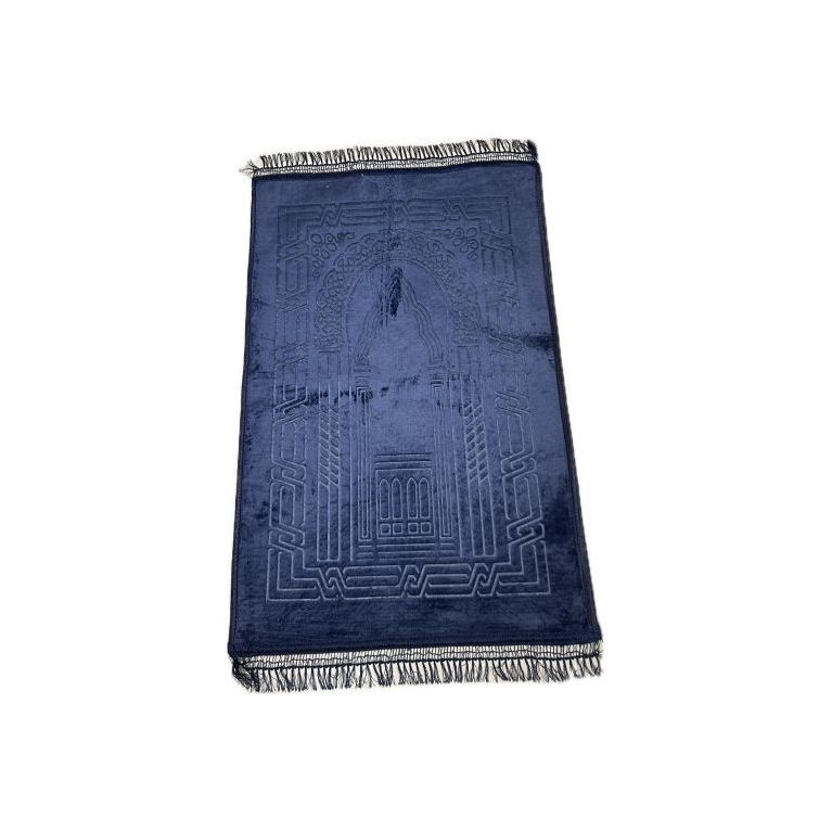 Grand Tapis de Prière - Bleu - Molletonné, Épais et Très Doux - Confortable et Anti-Dérapant - 80 x 120 cm