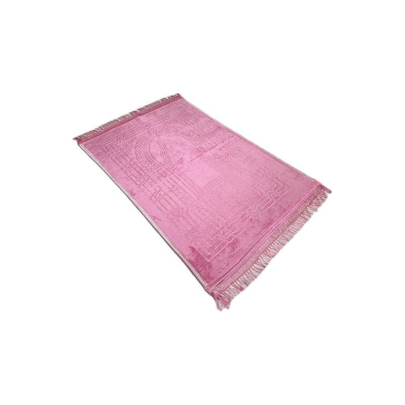 Grand Tapis de Prière - Rose - Molletonné, Épais et Très Doux - Confortable et Anti-Dérapant - 80 x 120 cm