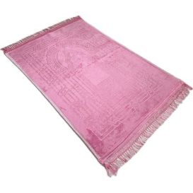 Grand Tapis de Prière - Rose - Molletonné, Épais et Très Doux - Confortable et Anti-Dérapant - 80 x 120 cm