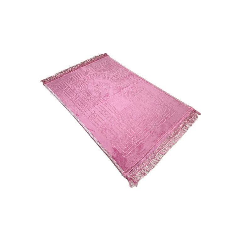 Grand Tapis de Prière - Rose - Molletonné, Épais et Très Doux - Confortable et Anti-Dérapant - 80 x 120 cm