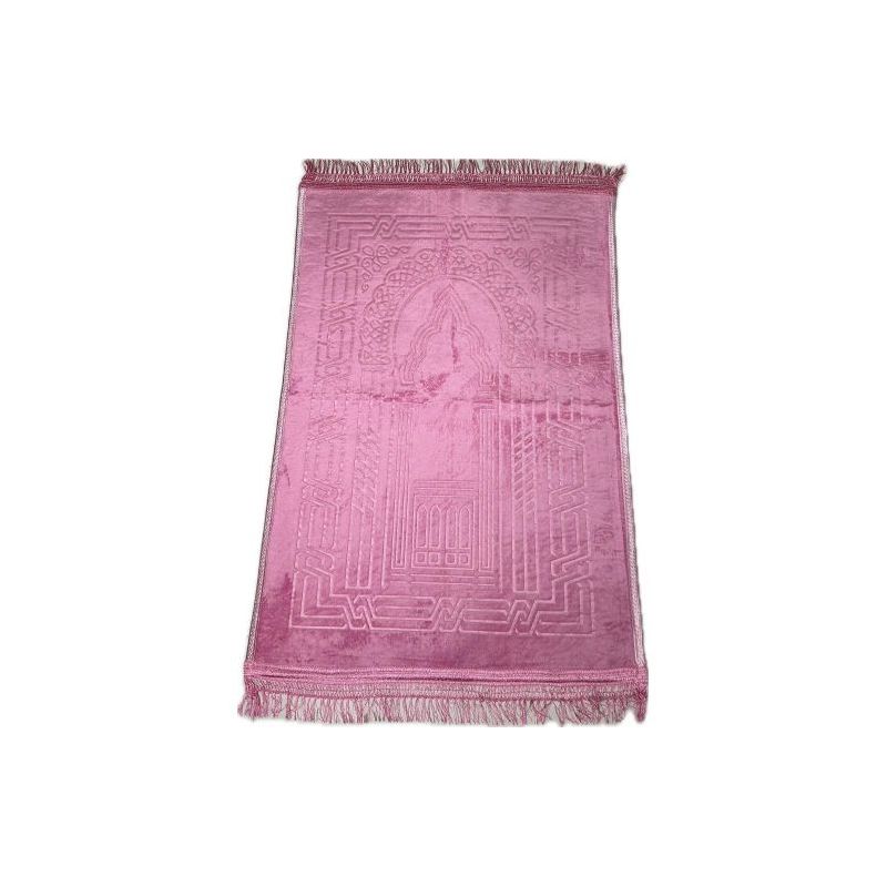 Grand Tapis de Prière - Rose - Molletonné, Épais et Très Doux - Confortable et Anti-Dérapant - 80 x 120 cm