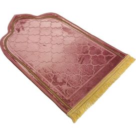 Tapis de Prière Design Arabesque - Rose - Molletonné, Épais et Très Doux - Confortable et Anti-Dérapant - 70 x 115 cm