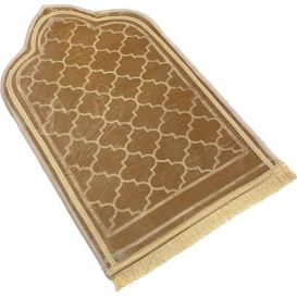 Tapis de Prière Design Arabesque - OR - Molletonné, Épais et Très Doux - Confortable et Anti-Dérapant - 70 x 115 cm