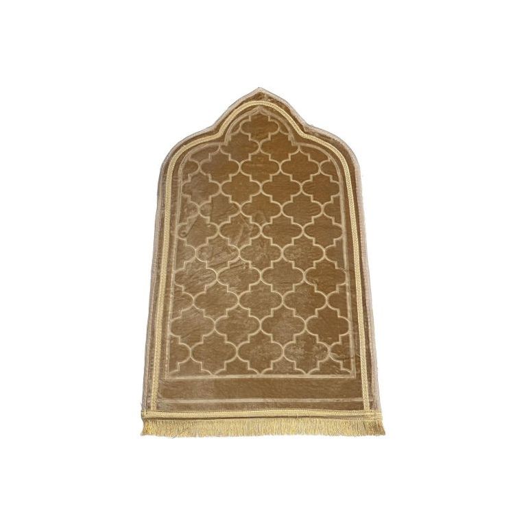 Grand Tapis de Prière - Noir - Motif Masjid - Molletonné, Épais et Très Doux - Confortable et Anti-Dérapant