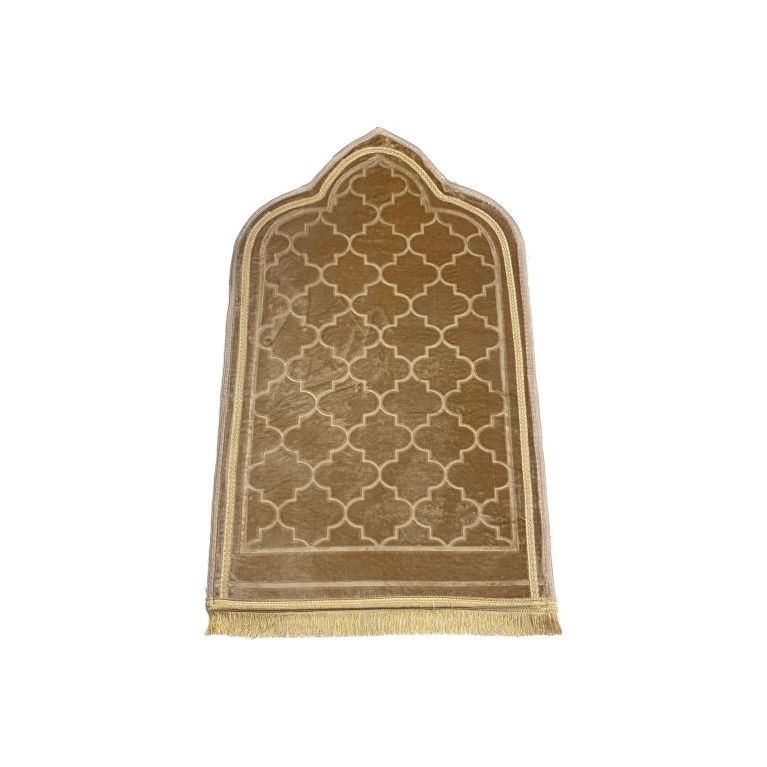 Tapis de Prière Design Arabesque - OR - Molletonné, Épais et Très Doux - Confortable et Anti-Dérapant - 70 x 115 cm