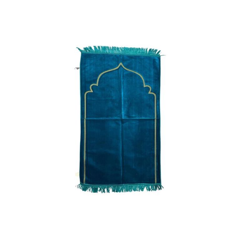 Tapis de Prière Turqoise, Mirhab Uni - Confort Spirituel - Dimensions 69x119 cm