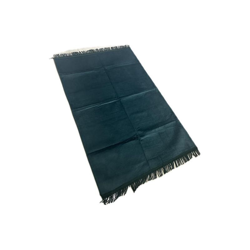 Tapis de Prière Bleu Pétrle, Adulte Personnalisable - Velours Uni - Dimensions 69 x 107 cm