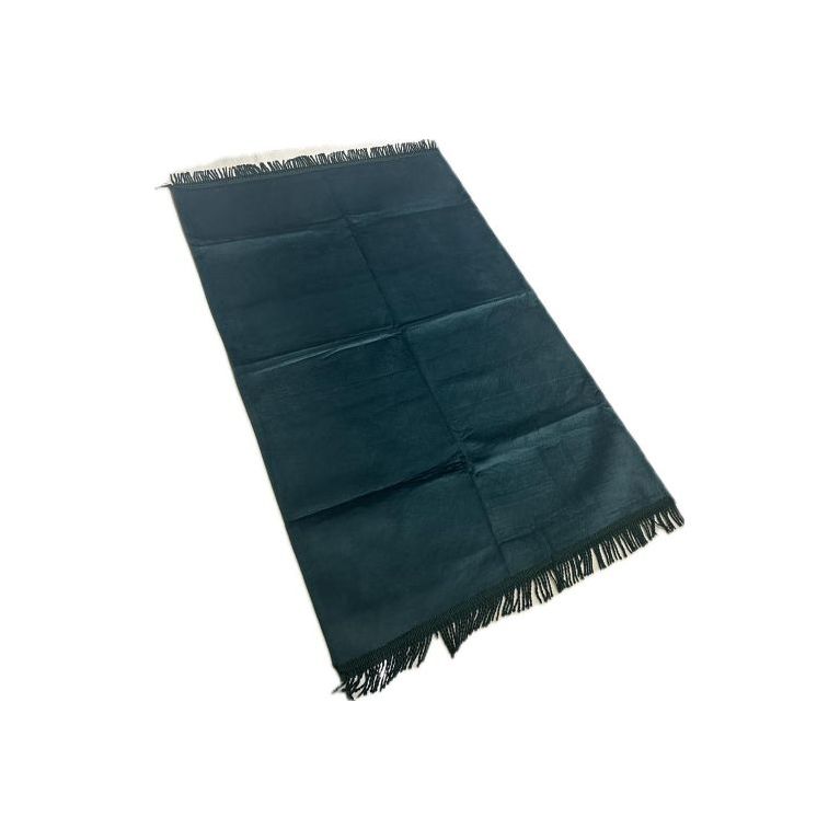 Tapis de Prière Bleu Pétrle, Adulte Personnalisable - Velours Uni - Dimensions 69 x 107 cm