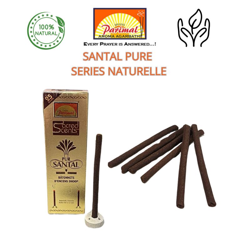 7 Encens Naturel Pure Santal - Dhoop Sticks 25 gr fait à la Main - ¨Parimal