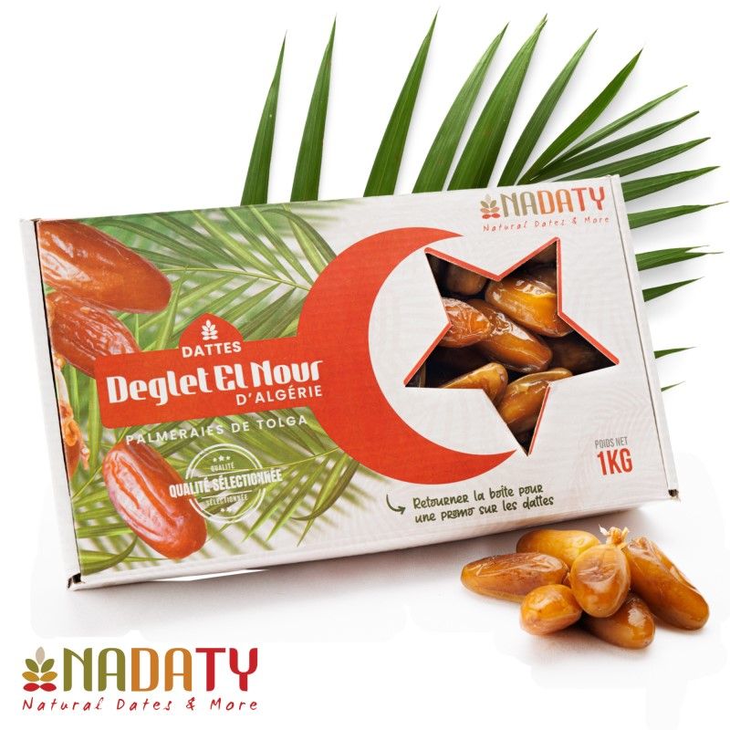 Dattes Algérian Delglet Noor Dates - Ennakhl El Assil - 1 Kg