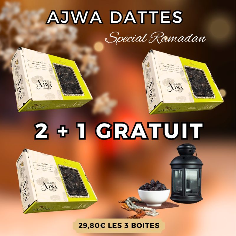 Yakine Dattes Ajwa 500g - Faites l'expérience des Dattes Sunnah d'Origine Arabie Saoudite