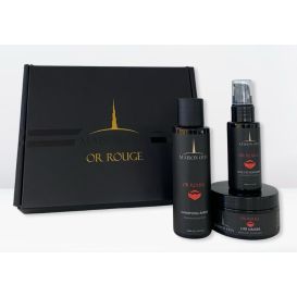 Kit Barbe Homme - Parfum Collection Privée : Or Rouge - Coffret : Shampoing, Cire, Huile Barbe- Maison Oud