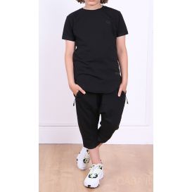 Ensemble Nautik Kid S24 - Sarouel + T-Shirt de 3 à 16 ans - Noir - Qaba'il
