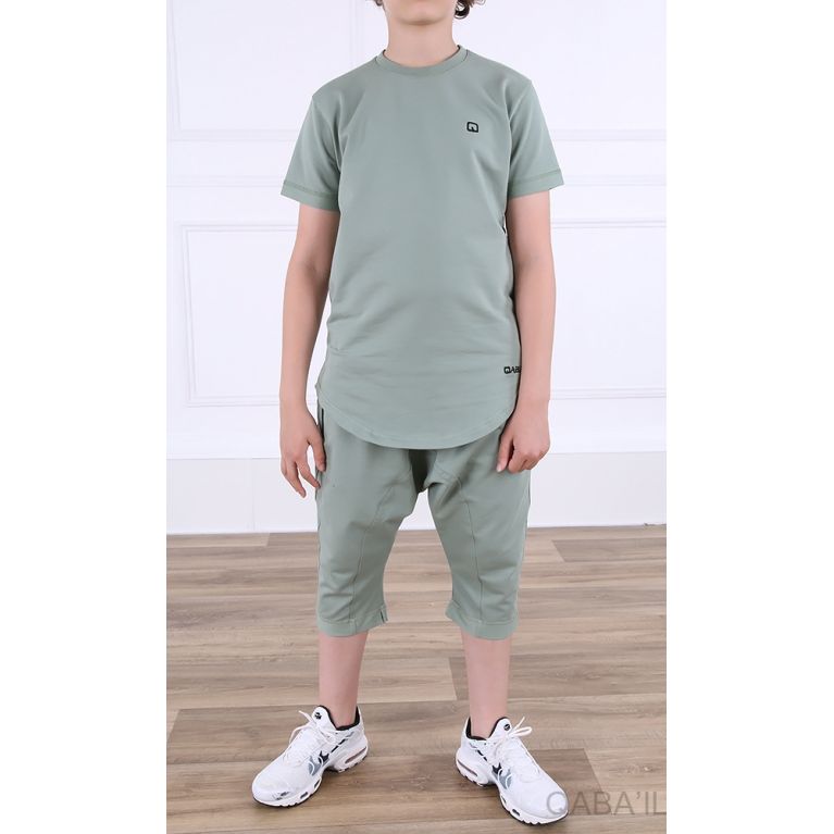 Ensemble Nautik Kid S24 - Sarouel + T-Shirt de 3 à 16 ans - Noir - Qaba'il