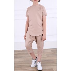 Ensemble Nautik Kid S24 - Sarouel + T-Shirt de 3 à 16 ans - Beige - Qaba'il