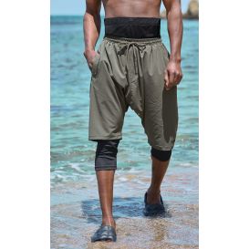 Sarouel de Bain Cycliste - SwimShort - Kaki - Qaba'il