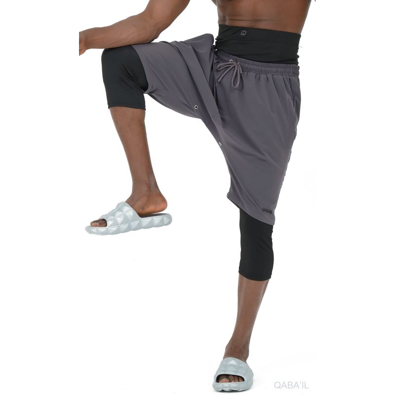 Sarouel de Bain Cycliste - SwimShort - Anthracite - Qaba'il