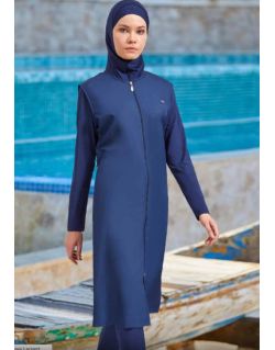 Burkini Maillot De Bain Musulman Femme Manches Longues Ou Courtes - Avec Fermeture Éclair