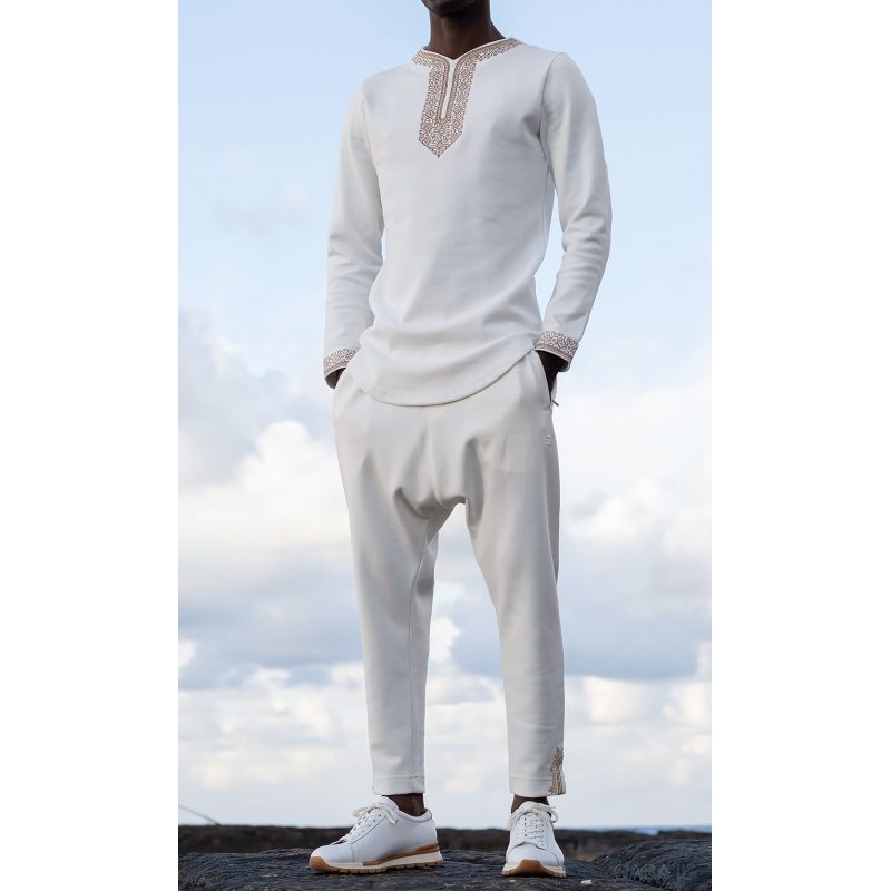 Sweat Etniz AWQAS - Ecru - Qaba'il