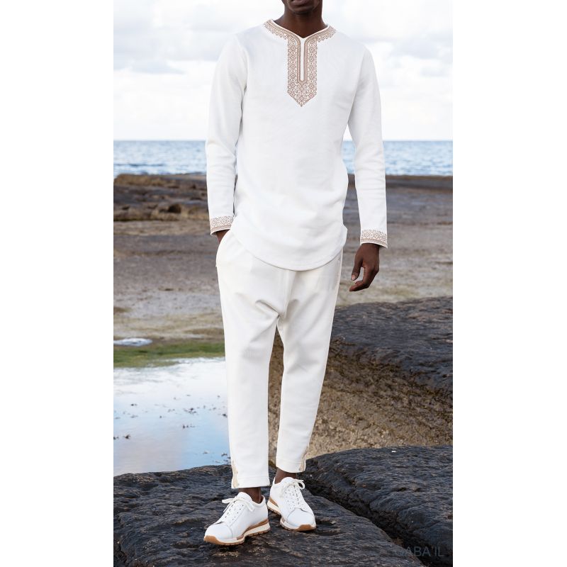 Sweat Etniz AWQAS - Ecru - Qaba'il