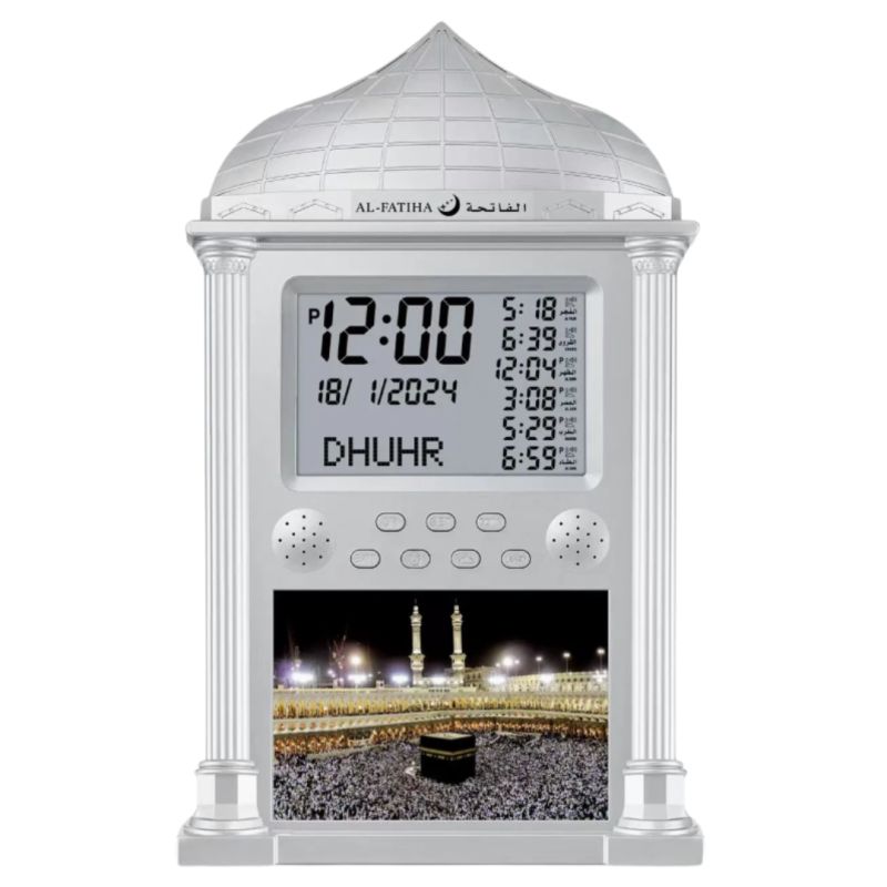 Horloge de Prière - Argent - Al Fatiha : FAJ-118