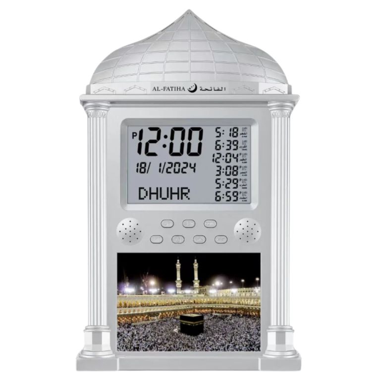 Horloge de Prière - Argent - Al Fatiha : FAJ-118