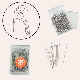 Boite épingle hijab invisible - Gris- 100 épingle - Made in Turquie.