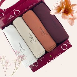 Coffret cadeau voile: 4 Voiles en Soie de Médine pour une élégance Intemporelle