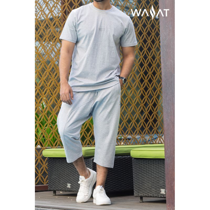 Ensemble COMBO Gris: T-Shirt et Pantacourt - Wassat